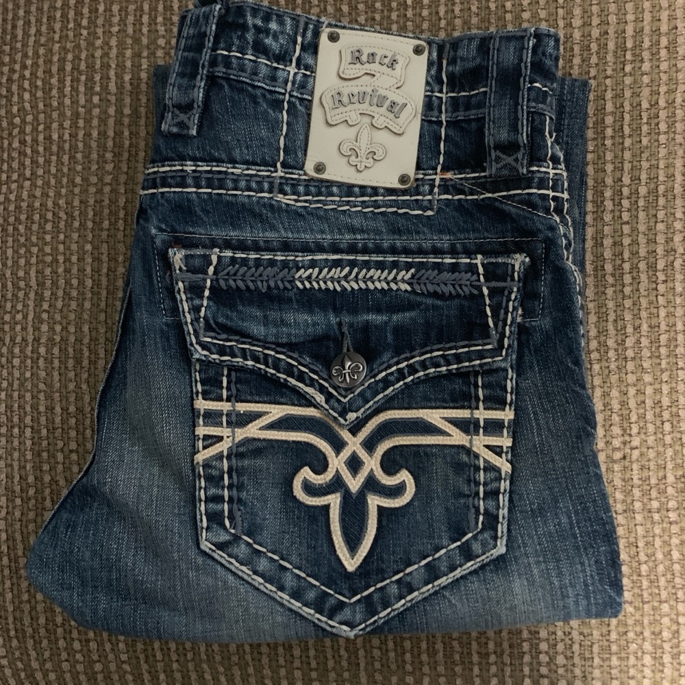 Men’s Rock Revival Jeans size 32
Fabio Boot
inseam 28”
leg opening ~9”